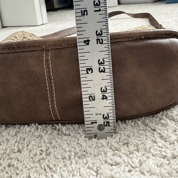 Justin Crossbody Brown and Cream Lace with Turquoise Stone - Picture 11 of 11